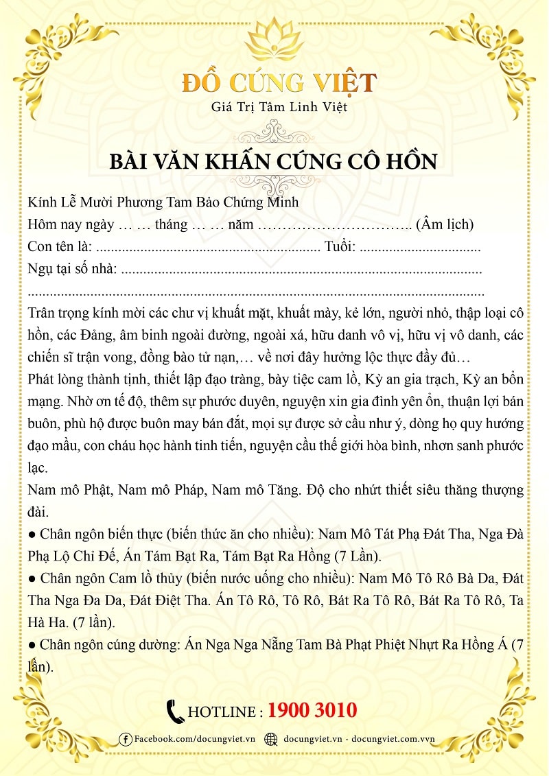 văn khấn cúng cô hồn - Hình 5