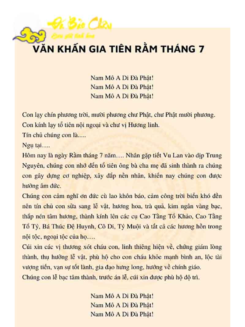 văn khấn lễ cúng rằm tháng 7 - Hình 5