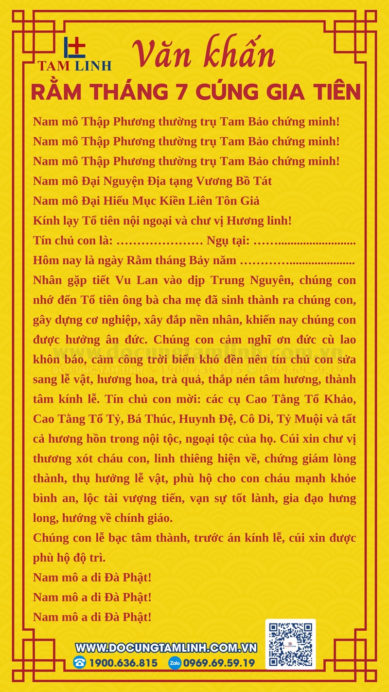 văn khấn lễ cúng rằm tháng 7 - Hình 1