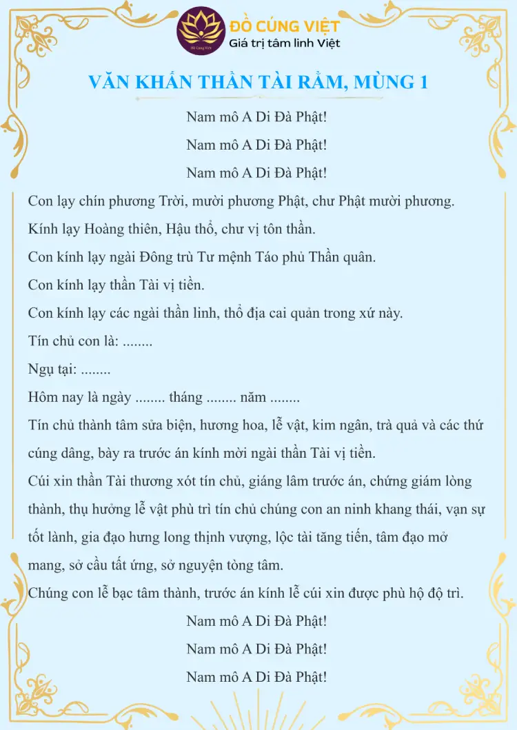 văn khấn mùng 1 ngày rằm - Hình 1