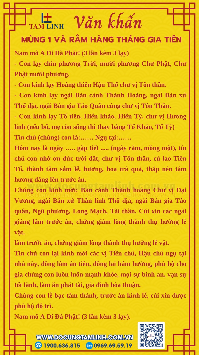 văn khấn ngày mùng 1 hàng tháng - Hình 1