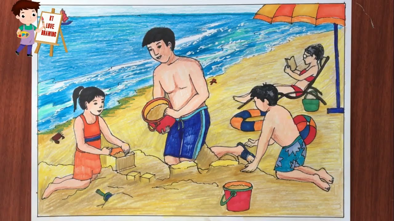 vẽ tranh đi du lịch cùng gia đình - Hình 4