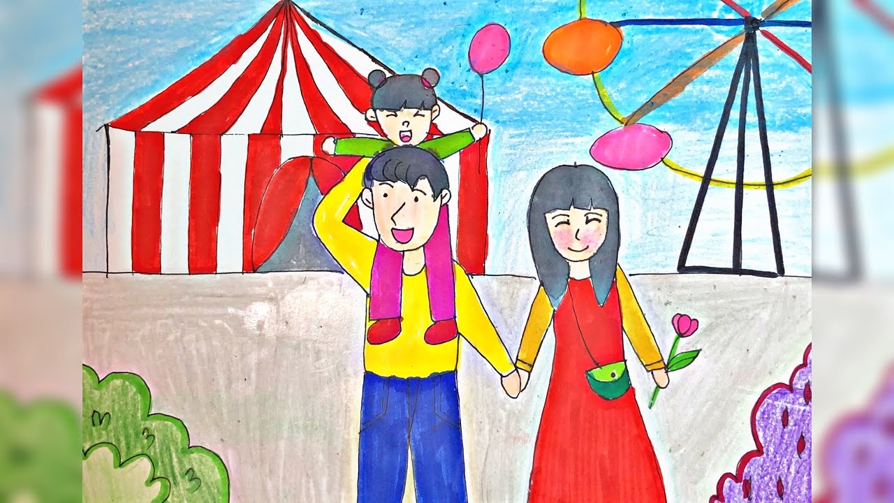 vẽ tranh đi du lịch cùng gia đình - Hình 5
