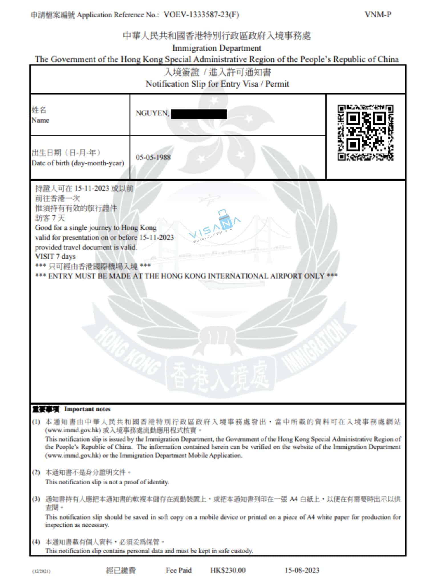 visa du lịch hong kong - Hình 1