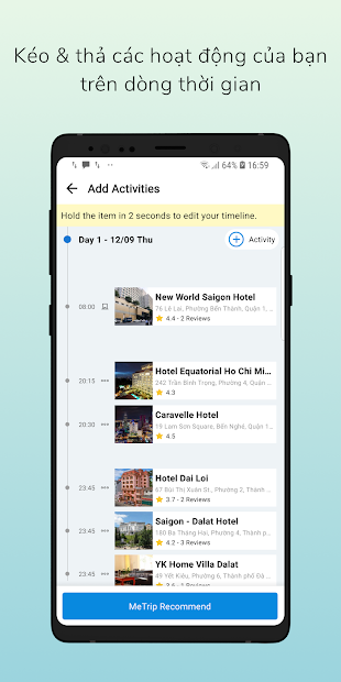app lên lịch trình du lịch - Hình 2