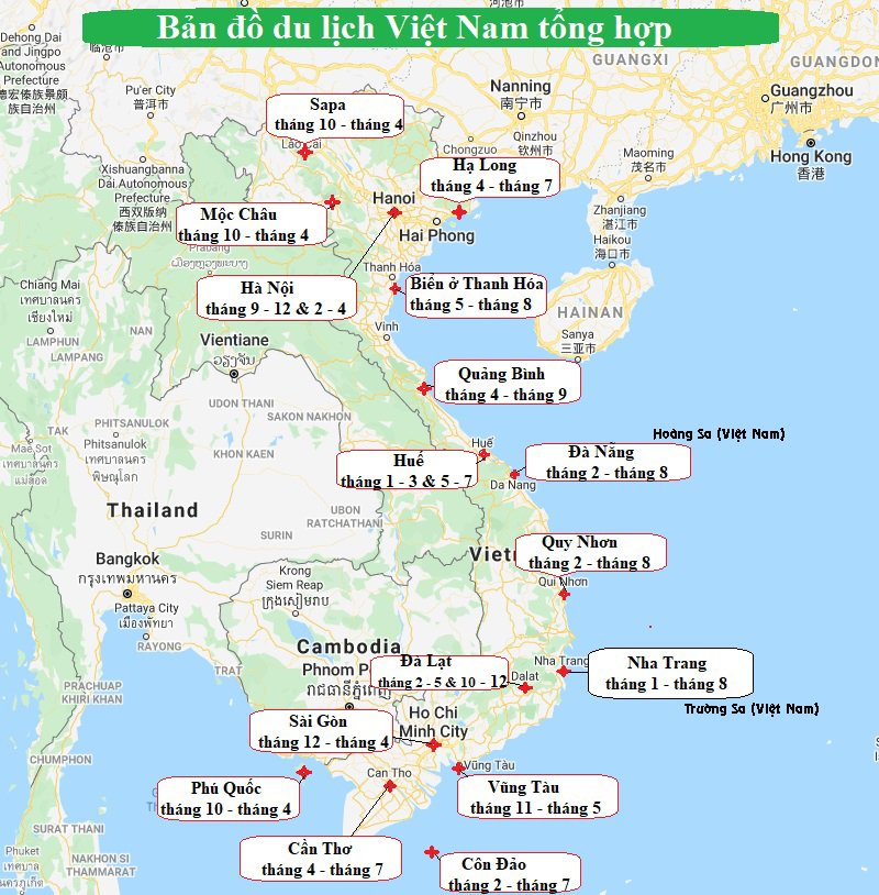 bản đồ đánh dấu du lịch việt nam - Hình 3