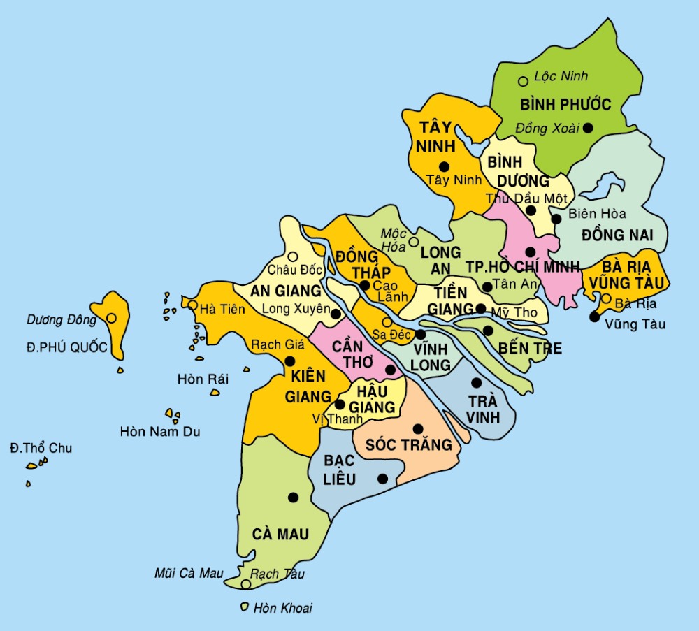 bản đồ du lịch miền nam - Hình 1