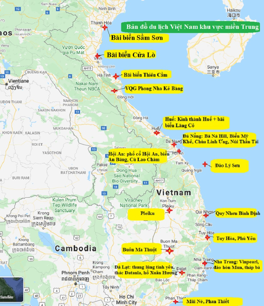 bản đồ du lịch miền trung - Hình 2