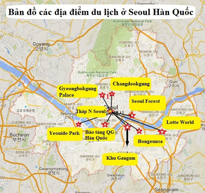 bản đồ du lịch seoul - Hình 3
