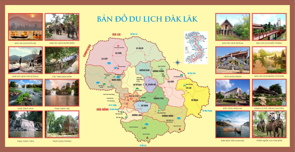 bản đồ du lịch tây nguyên - Hình 1