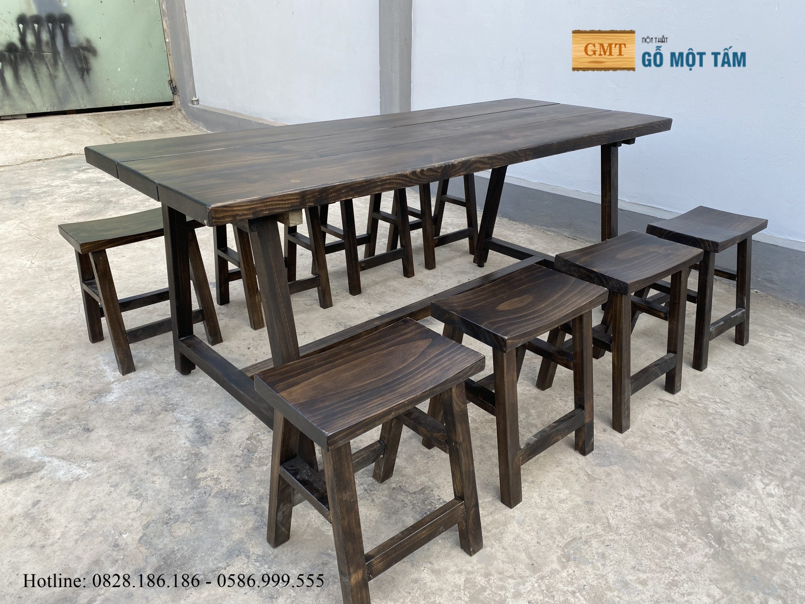 bàn ghế gỗ quán ăn - Hình 2