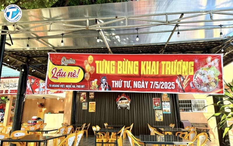 băng rôn khai trương quán ăn - Hình 2