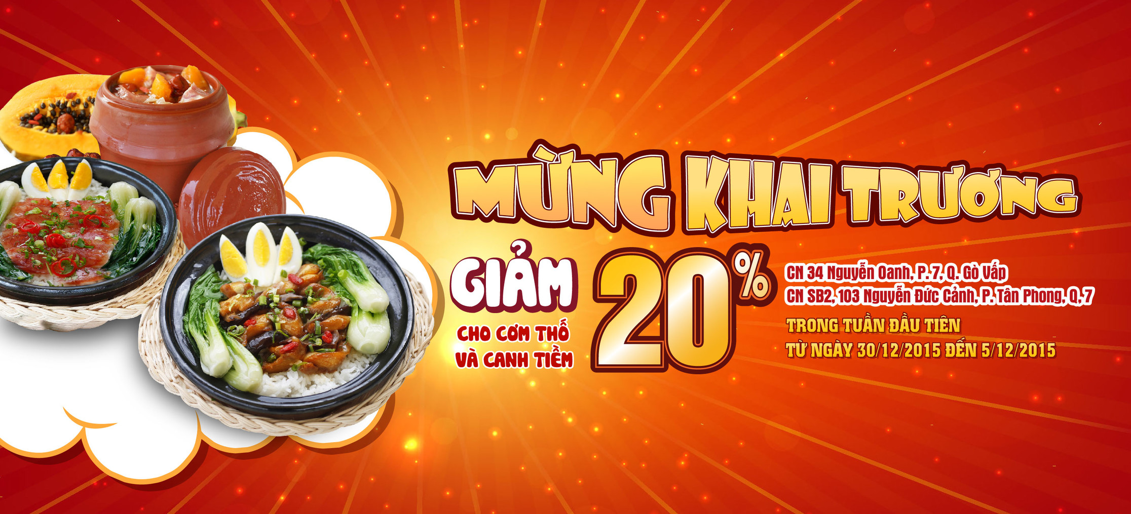 băng rôn khai trương quán ăn - Hình 3