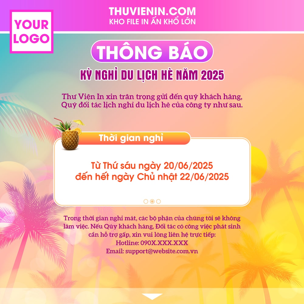 banner thông báo nghỉ du lịch - Hình 4