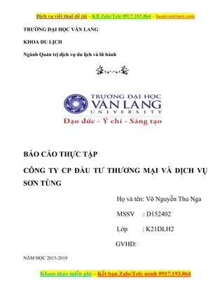 báo cáo thực tập ngành du lịch - Hình 4