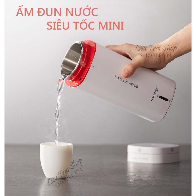 bình đun nước siêu tốc mini du lịch - Hình 4