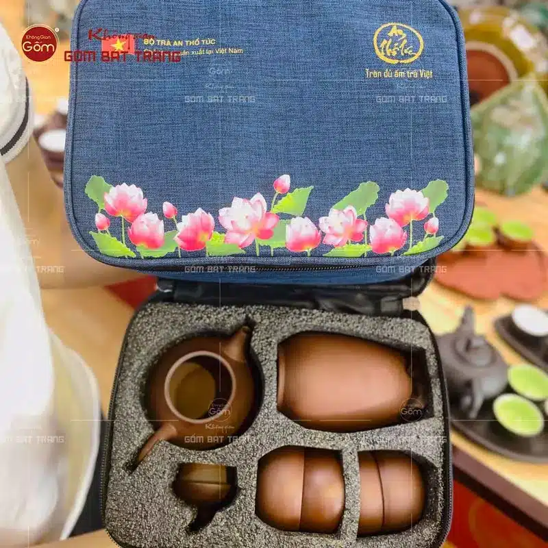 bộ ấm trà du lịch bát tràng - Hình 1
