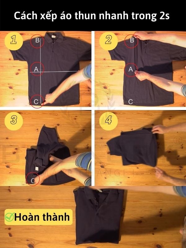 cách gấp áo thun đi du lịch - Hình 3