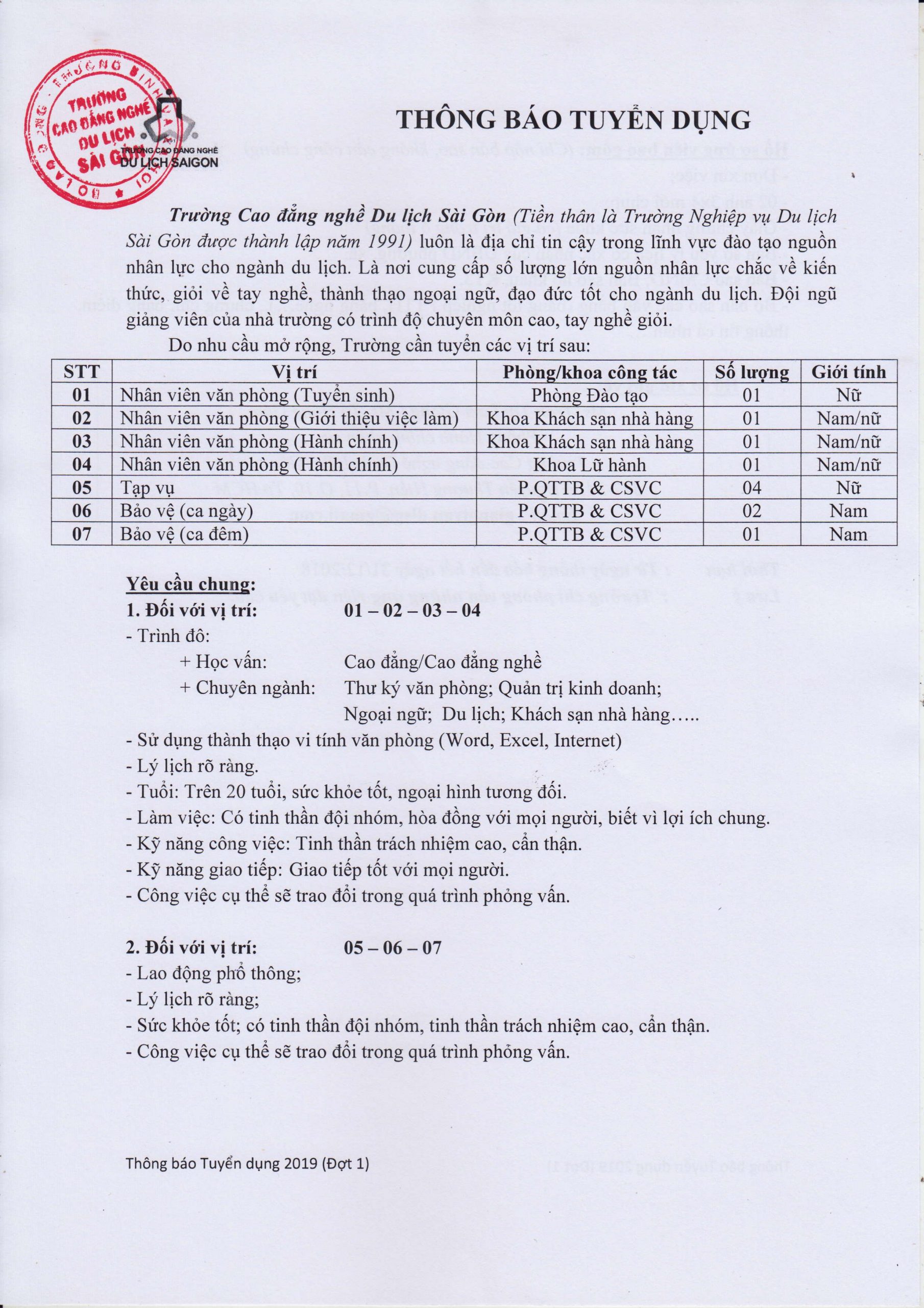 cao đẳng du lịch sài gòn tuyển dụng - Hình 2
