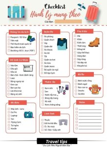 checklist đi du lịch