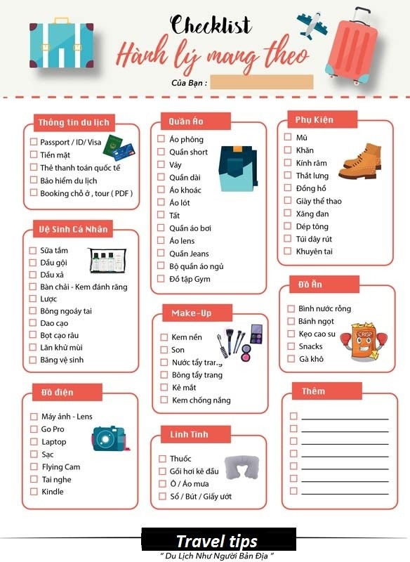 checklist đi du lịch - Hình 1