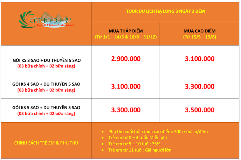 chi phí du lịch hạ long 3 ngày 2 đêm - Hình 3