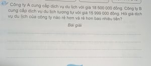 công ty a cung cấp dịch vụ du lịch với giá