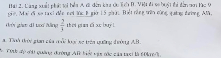 cùng xuất phát ở bến a đi đến khu du lịch b - Hình 4