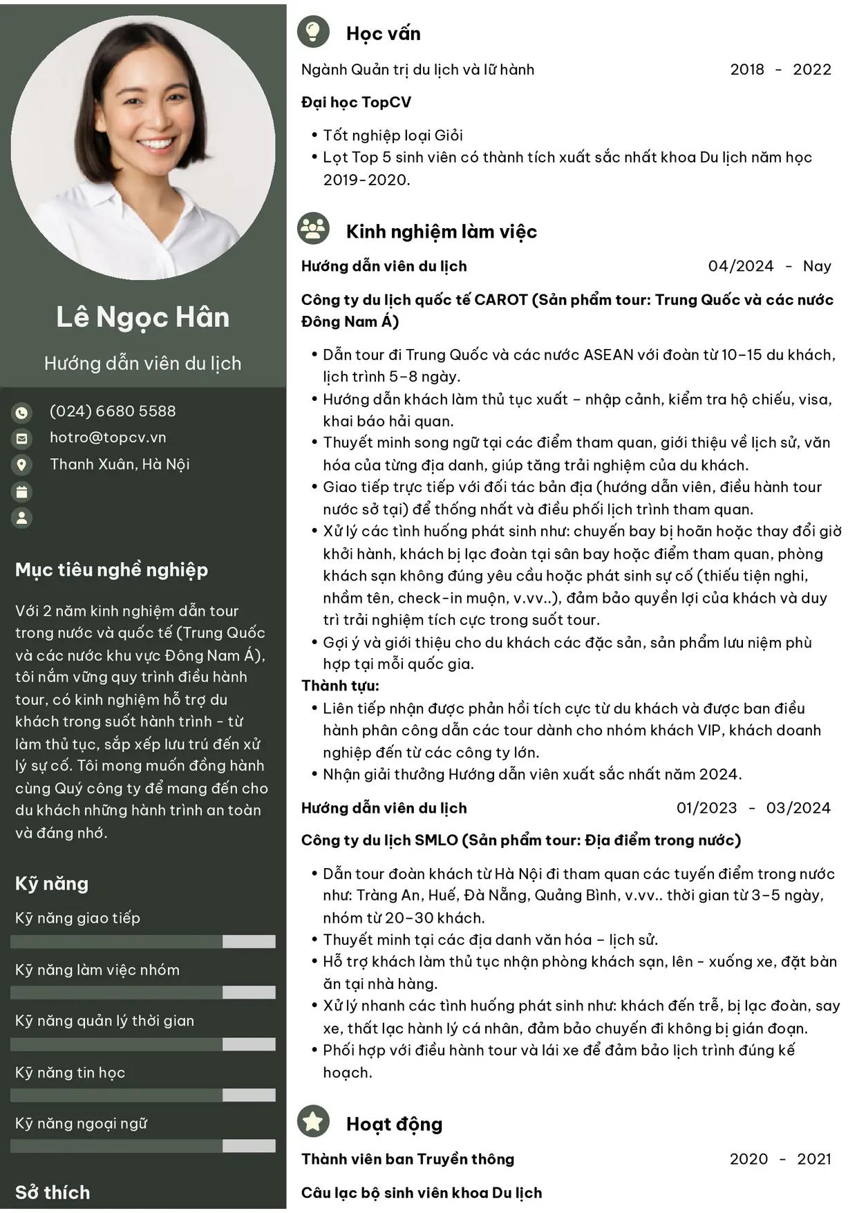cv hướng dẫn viên du lịch - Hình 2