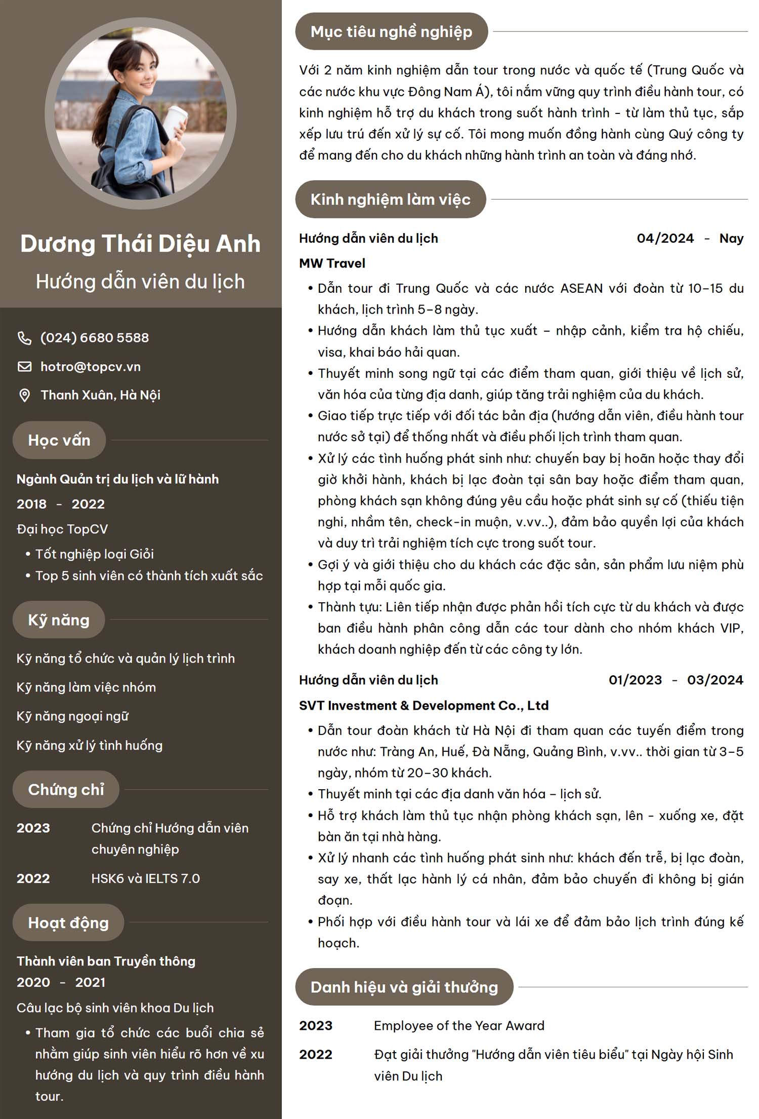 cv ngành du lịch - Hình 3