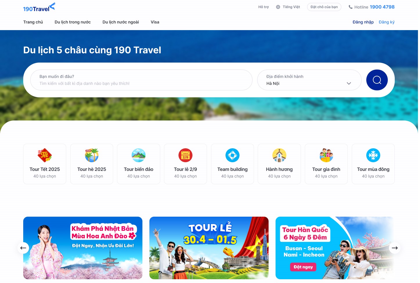 đặt tour du lịch 190travel - Hình 1