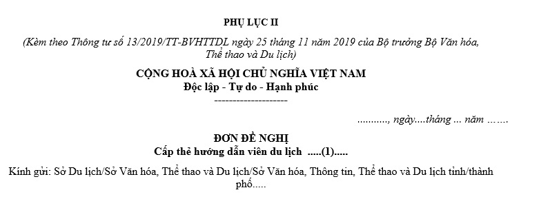 đơn xin cấp thẻ hướng dẫn viên du lịch - Hình 2