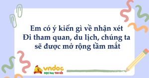 em có ý kiến gì về nhận xét đi tham quan du lịch