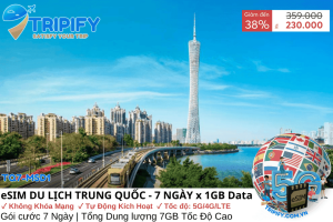 esim du lịch trung quốc 7 ngày