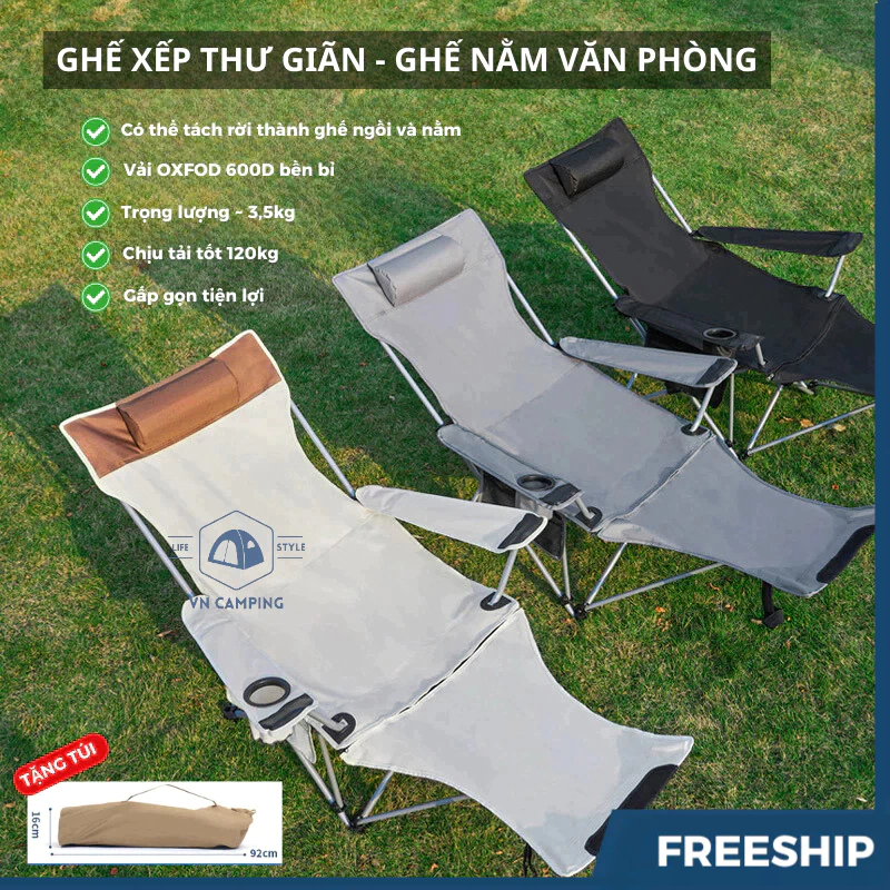 ghế nằm xếp gọn du lịch - Hình 5