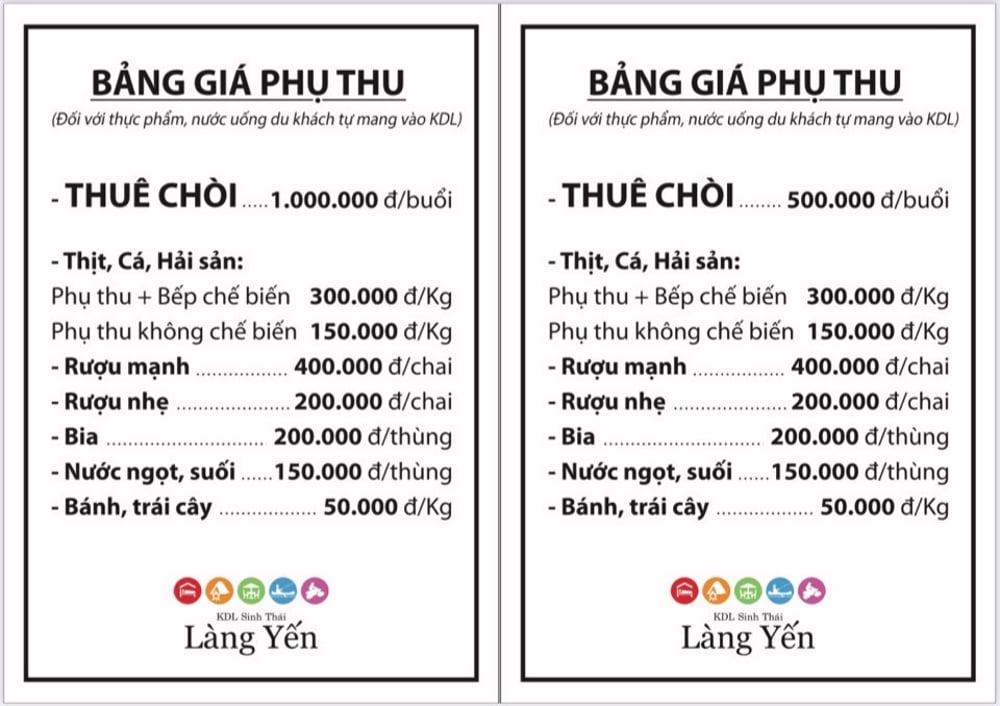 giá khu du lịch sinh thái làng yến - Hình 2