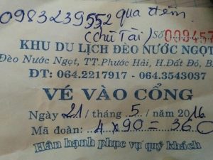 giá vé khu du lịch đèo nước ngọt
