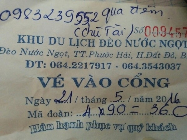 giá vé khu du lịch đèo nước ngọt - Hình 1