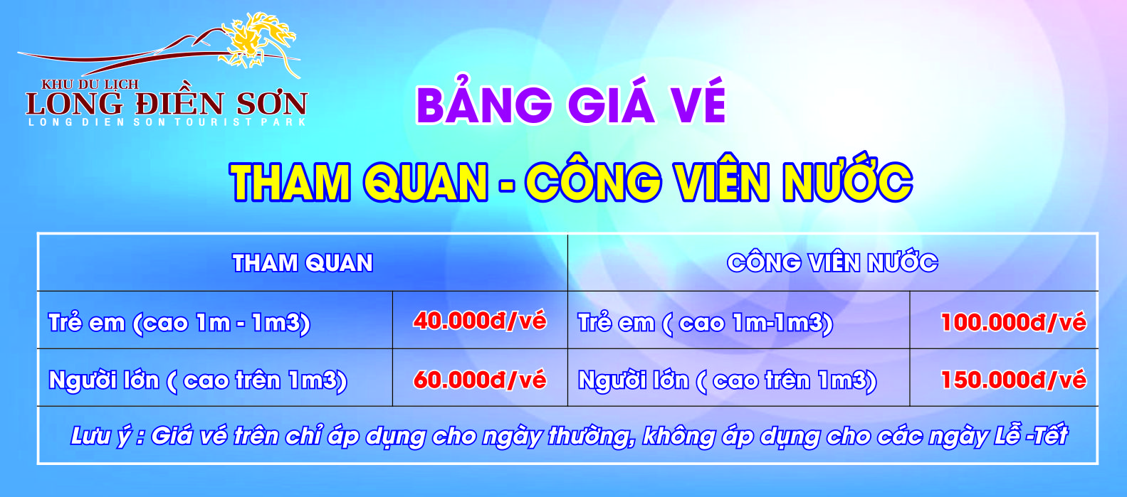 giá vé khu du lịch long điền sơn - Hình 1