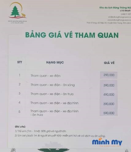 giá vé khu du lịch rừng thông núi voi - Hình 3