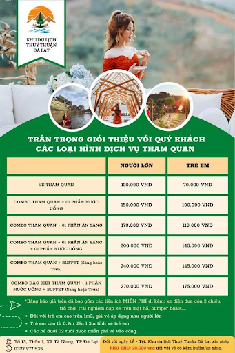 giá vé khu du lịch thúy thuận 2025 - Hình 1