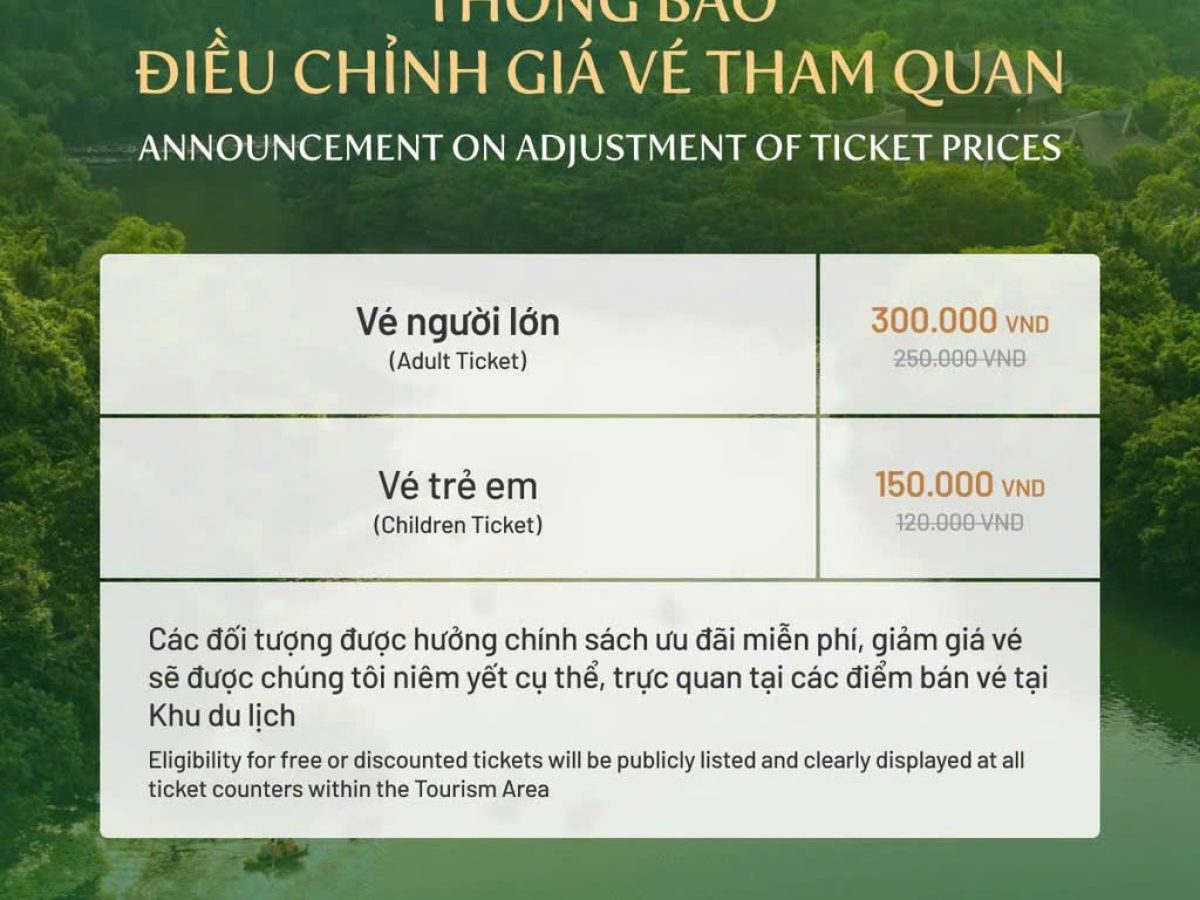 giá vé khu du lịch tràng an - Hình 2