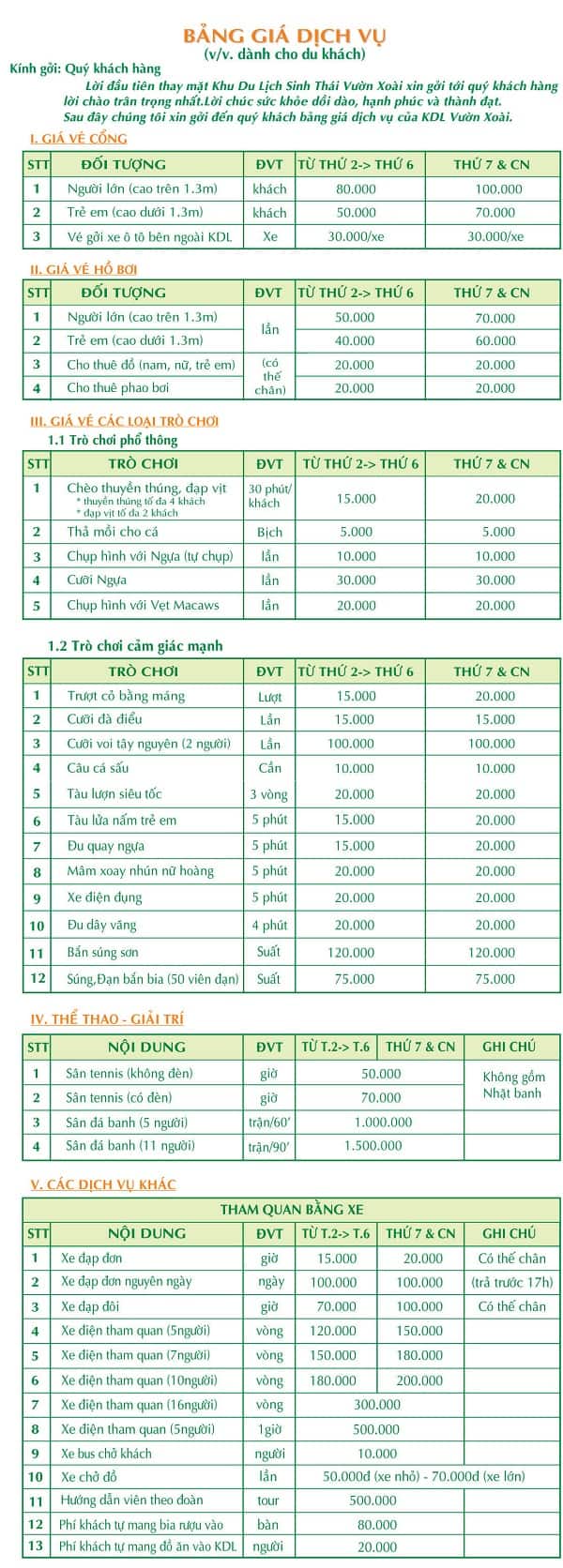 giá vé khu du lịch vườn xoài - Hình 4