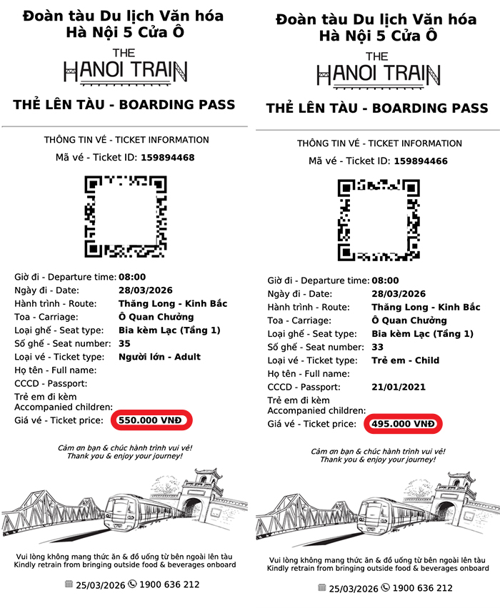 giá vé tàu du lịch 5 cửa ô - Hình 4