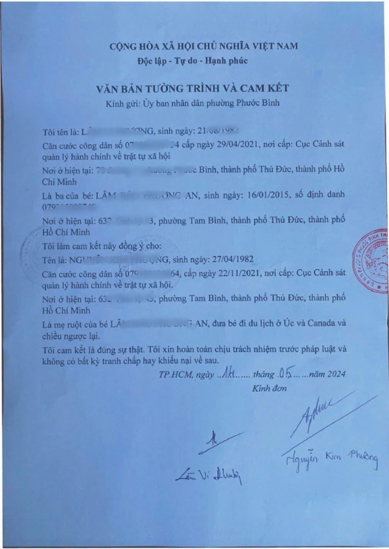 giấy đồng ý cho con đi du lịch - Hình 1