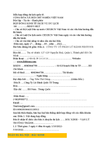 hợp đồng du lịch quốc tế