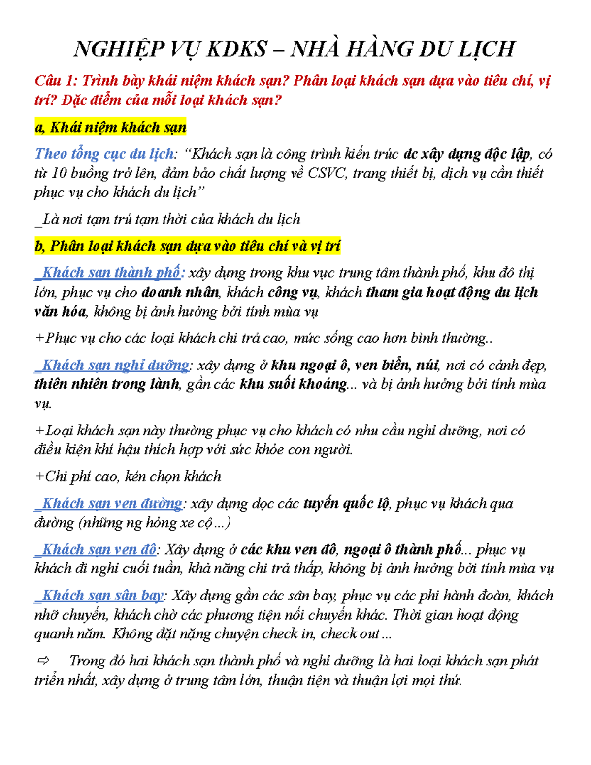 khái niệm khách sạn theo tổng cục du lịch - Hình 2