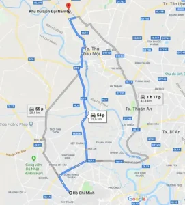 khu du lịch đại nam bao nhiều km