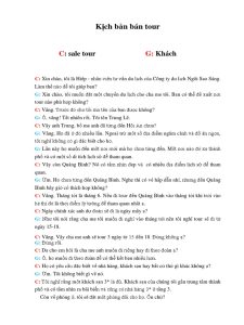 kịch bản sale tour du lịch