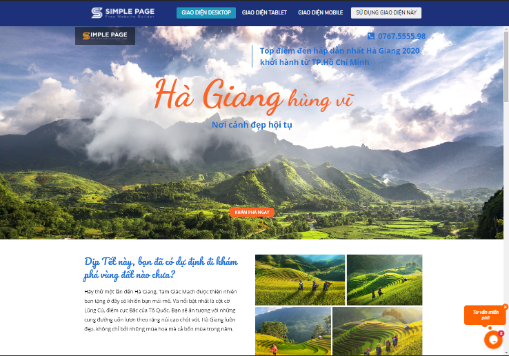 landing page du lịch - Hình 1
